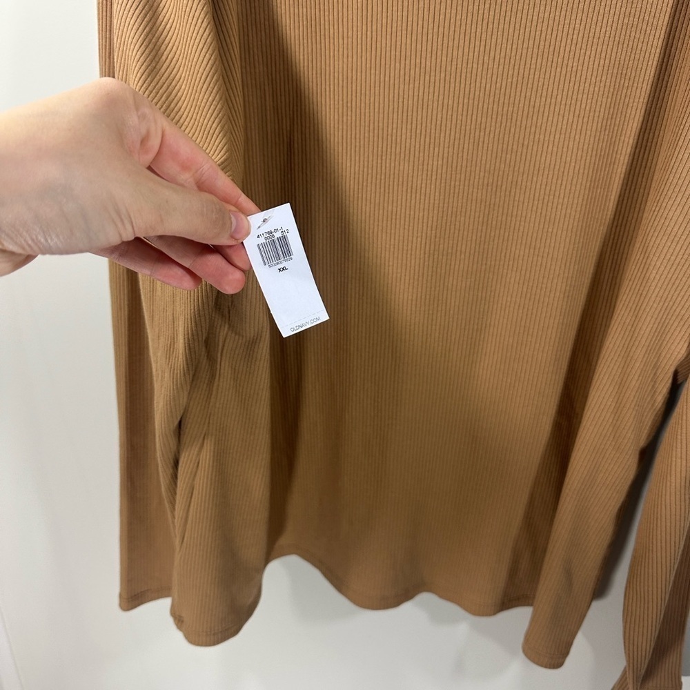 NWT Old Navy Tan Ribbed Long Sleeve Turtleneck Sweater Top XXL - Picture 6 of 9